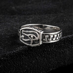 Sterling Silver Eye Of Horus Ring // Silver (11)