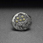 Sterling Silver Round Floral Ring // Silver (10.5)