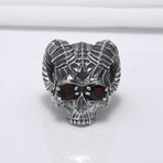 Sterling Silver Ram's Skull Ring // Silver (10)