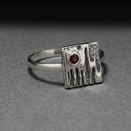 Sterling Silver Square Ring // Silver (10)