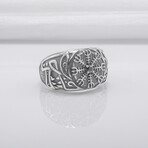 Sterling Silver Vegvisir Ring // Silver (9)