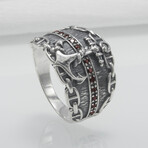 Sterling SilverAnchor And Chain Ring // Silver (8)