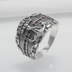 Sterling SilverAnchor And Chain Ring // Silver (8)