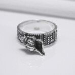 Sterling Silver Seashell Ring // Silver (9.5)