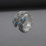 Sterling Silver Double-Headed Serpent Ring // Silver (10)