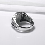 Sterling Silver Skull Signet Ring // Silver (9.5)