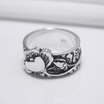 Sterling Silver Poppy Flower Ring // Silver (11.5)