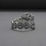 Sterling Silver Double-Headed Serpent Ring // Silver (10)