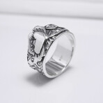 Sterling Silver Poppy Flower Ring // Silver (11.5)