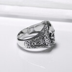 Sterling Silver Skull Signet Ring // Silver (9.5)