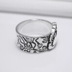 Sterling Silver Poppy Flower Ring // Silver (11.5)