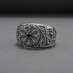 Sterling Silver Vegvisir Ring // Silver (9)