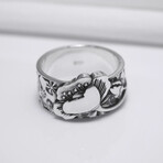 Sterling Silver Poppy Flower Ring // Silver (11.5)
