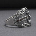 Sterling SilverAnchor And Chain Ring // Silver (8)
