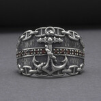 Sterling SilverAnchor And Chain Ring // Silver (8)