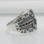Sterling SilverAnchor And Chain Ring // Silver (8)