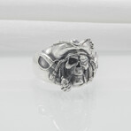Sterling Silver Pirate Skull Ring // Silver (9.5)