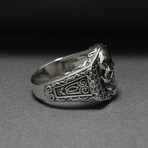 Sterling Silver Skull Signet Ring // Silver (9.5)