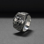 Sterling Silver Skull Signet Ring // Silver (9.5)