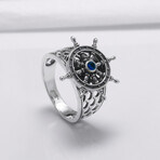 Sterling Silver Ship Wheel Ring // Silver (11.5)