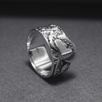 Sterling Silver Poppy Flower Ring // Silver (11.5)