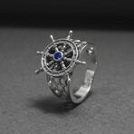 Sterling Silver Ship Wheel Ring // Silver (11.5)