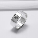 Sterling Silver Trident Ring // Silver (10)
