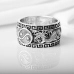 Sterling Silver Ying Yang Silver Ring // Silver (9)