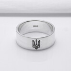 Sterling Silver Trident Ring // Silver (10)