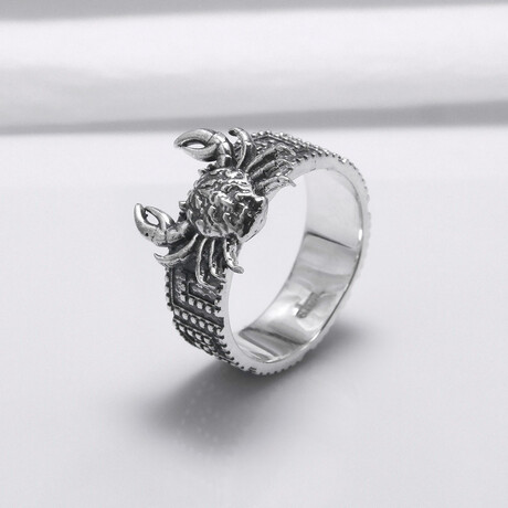Sterling Silver Crab Ring // Silver (6)