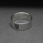 Sterling Silver Trident Ring // Silver (10)