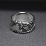 Sterling Silver Poppy Flower Ring // Silver (11.5)