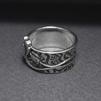 Sterling Silver Poppy Flower Ring // Silver (11.5)