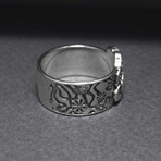 Sterling Silver Poppy Flower Ring // Silver (11.5)