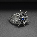 Sterling Silver Ship Wheel Ring // Silver (11.5)