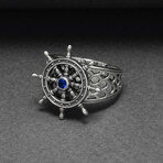 Sterling Silver Ship Wheel Ring // Silver (11.5)