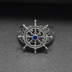 Sterling Silver Ship Wheel Ring // Silver (11.5)