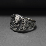 Sterling Silver Skull Signet Ring // Silver (9.5)