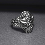 Sterling Silver Odin Mask Ring // Silver (11.5)