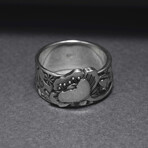 Sterling Silver Poppy Flower Ring // Silver (11.5)