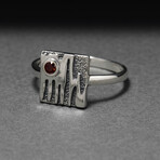 Sterling Silver Square Ring // Silver (10)