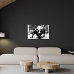 Wall Street Bull Black & White by Unknown Artist (12"H x 18"W x 1.5"D)