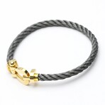 FRED // 18k Yellow Gold + Stainless Steel Charm Bracelet // 6.69" // Store Display