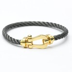 FRED // 18k Yellow Gold + Stainless Steel Charm Bracelet // 6.69" // Store Display