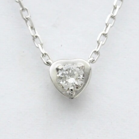 Cartier // 18k White Gold Diamants Légers Heart Diamond Necklace // 14.96"-16.14" // Store Display