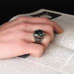 925 Sterling Silver Mystic Topaz Stone Men's Ring // Style 3 // Multicolor (6.5)