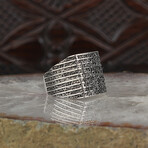 925 Sterling Silver Spider Web Design Men's Ring // Silver (10.5)