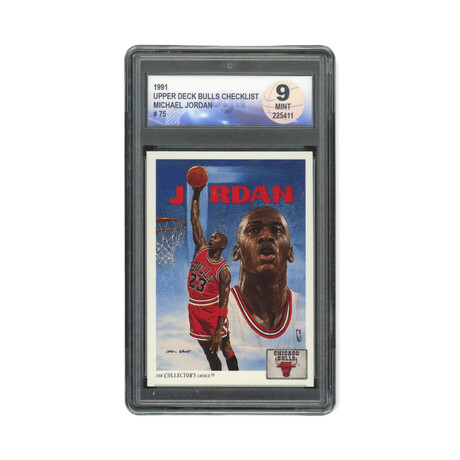 Michael Jordan // 1991 Upper Deck Bulls Checklist // DGA 9 Mint