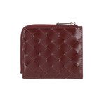 Intrecciato Leather Wallet // Maroon // Store Display