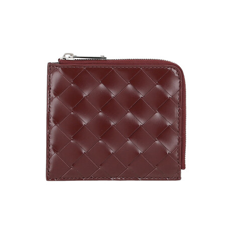 Intrecciato Leather Wallet // Maroon // Store Display
